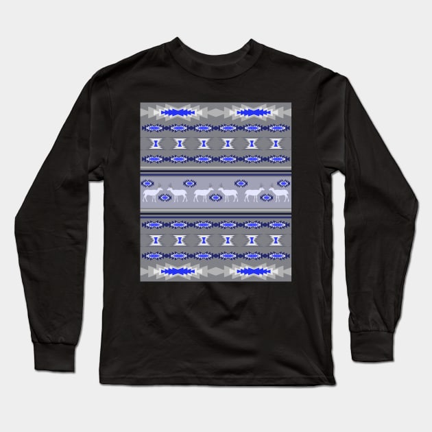Decorative Christmas pattern with deer Long Sleeve T-Shirt by cocodes